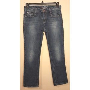 Tommy Hilfiger Sz 6 Jeans Spirit Crop Straight Leg Blue Dark Wash Denim
